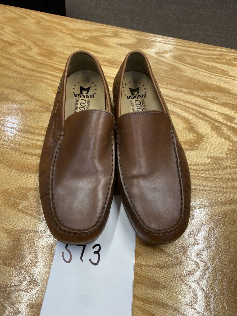 Mephisto Algoras Cognac Moccasin Loafers Men's 11 Brown Leather Slip-On Low Top